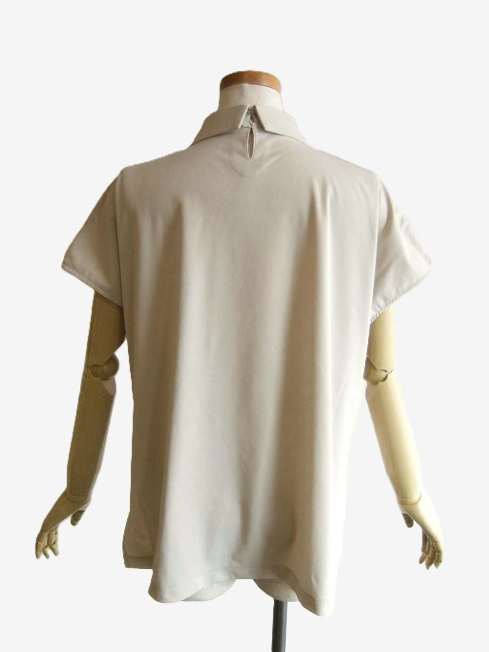 【Klassiek】 コットン フライス 襟付き フレンチS Tシャツ  （ベージュ）   K150303M