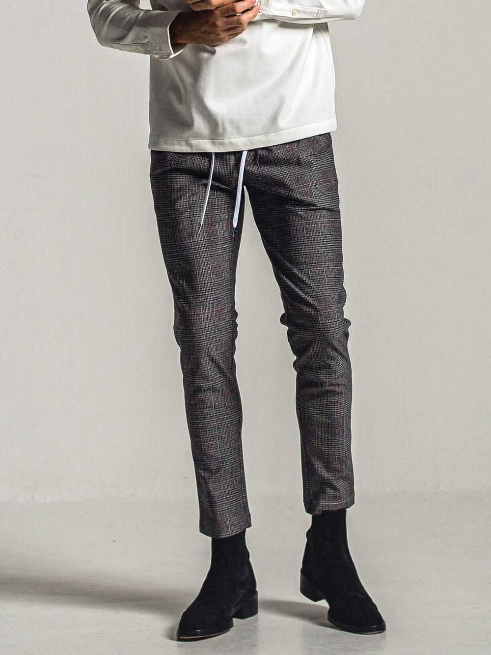 CHRIS EASY HEAT TUCK PANTS    チェック スラックス イージー タックパンツ