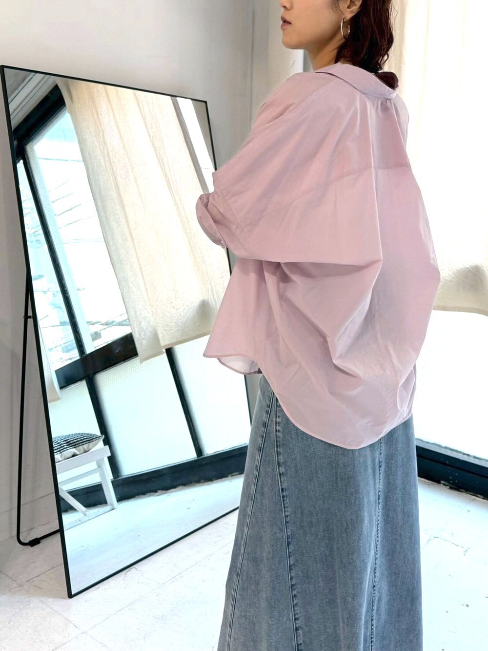 コットン ナイロン シアー シャツ   615927