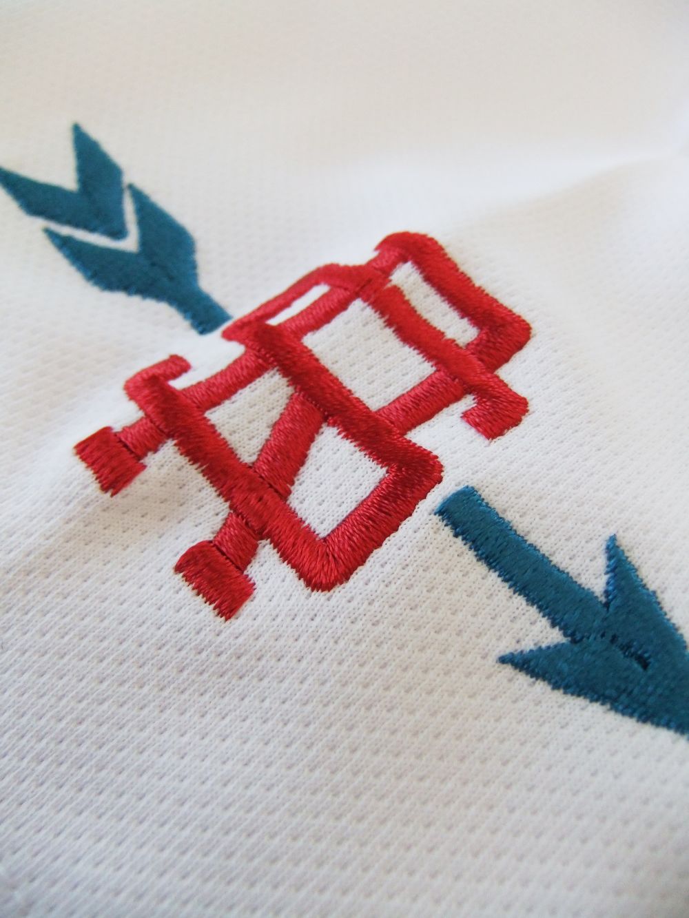 GERONIMO POLO   オルテガ柄刺繡 半袖BDポロ (ホワイト) RSM-21027