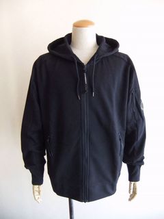 DIAGONAL RAISED FLEECE ZIPPED HOODED  (ダークネイビー)  スウェットパーカー