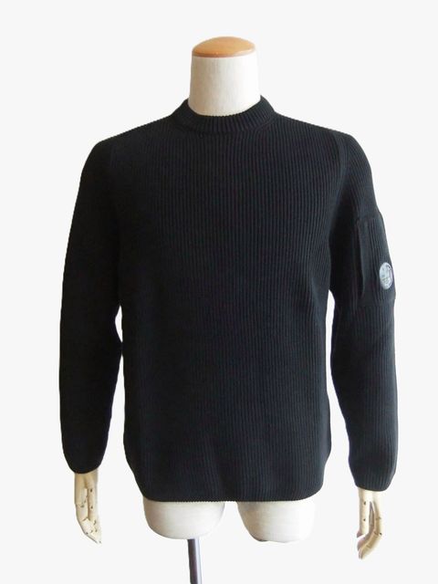 FULL RIB COTTON CREWNECK LENS SWEATER   コットン クルーネック ニット