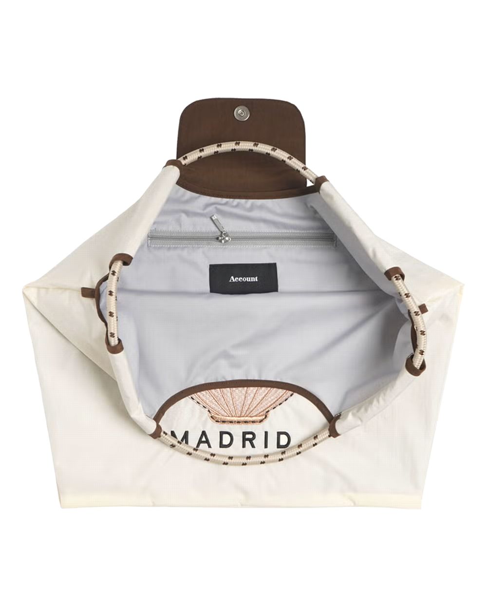 【MICALLE MICALLE Account】 HOMMAGE  SHELL MOTIF FLAP BAG (ベージュ) オマージュ フラップ トートバッグ  MAD118GEB