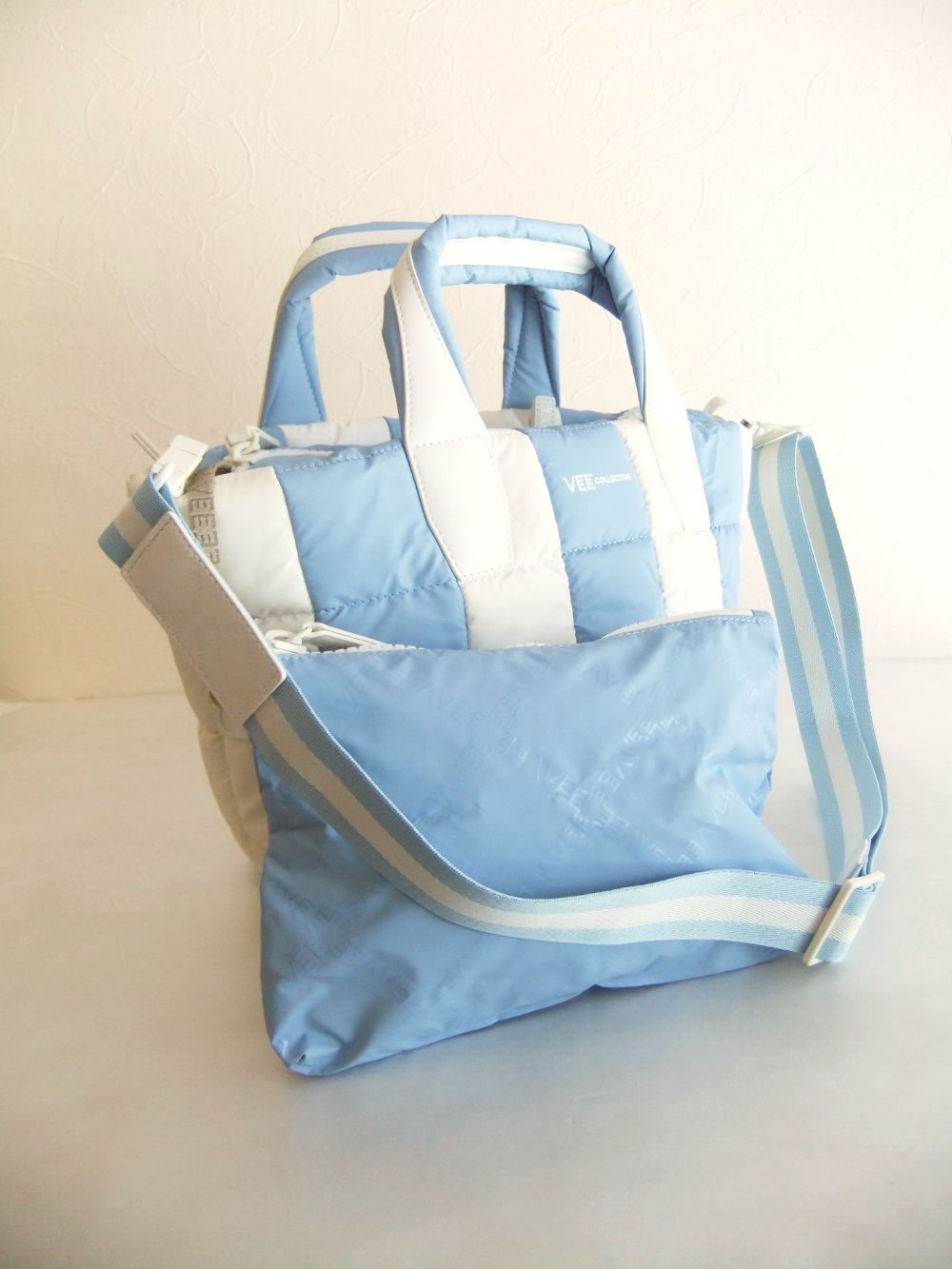PORTER SMALL TOTE MATT STRIPES ポーター トート スモール バッグ  (ブルー×ホワイト)