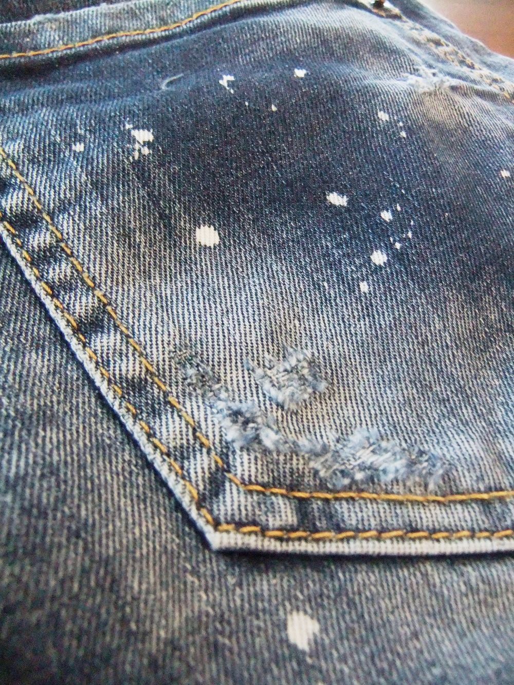 DARK RIPPED BLUE WASH TIDY BIKER JEANS  タイディー バイカー ジーン  S74LB1043