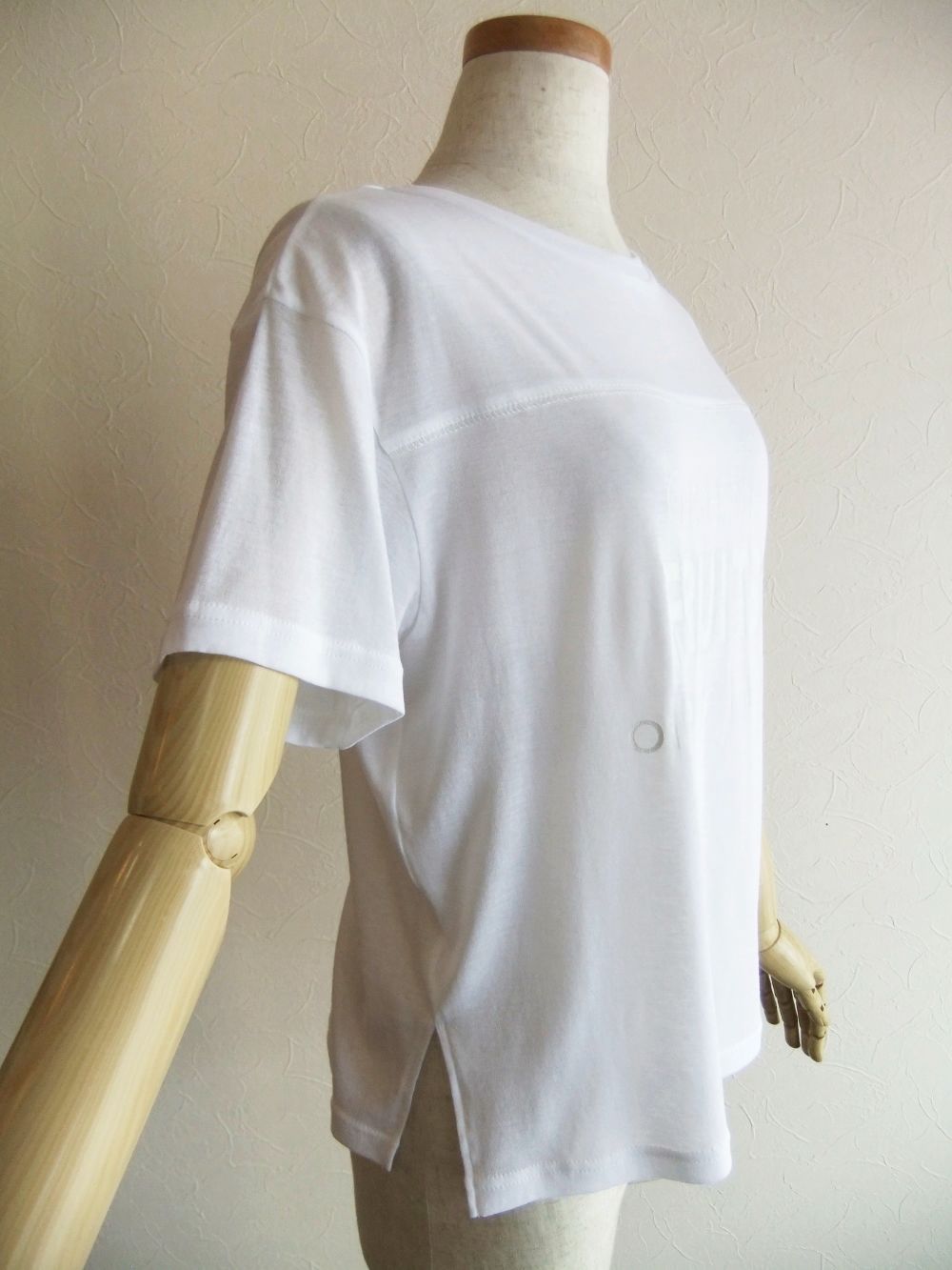 シアー コットン ガーゼ ロゴプリント Tシャツ  (ホワイト) 526976