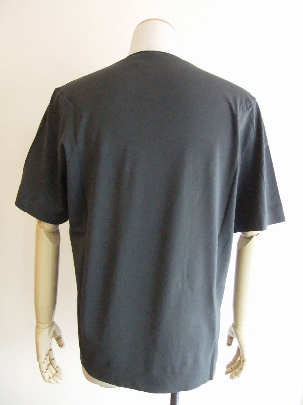 スプレーPRINT クルーネック  Tシャツ   ( グレー )