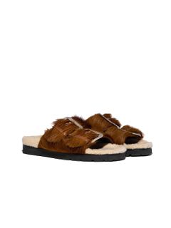 ROCK YOUR ROAD SANDALS   ファー / レザーサンダル