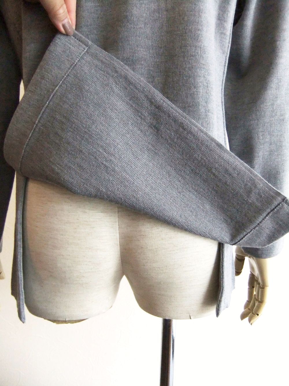 KNIT 2B JACKET  (グレー)   ニットジャケット  LJM56
