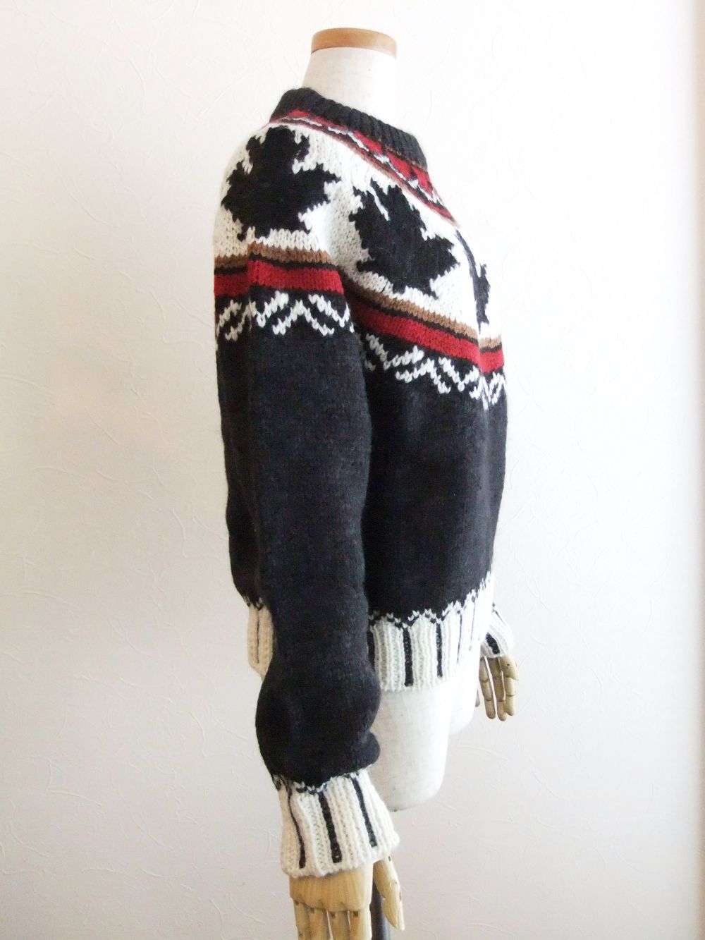 LADIES WOOL PATTERNED KNIT ウール インターシャ ミディアムG セーター  S72HA0966