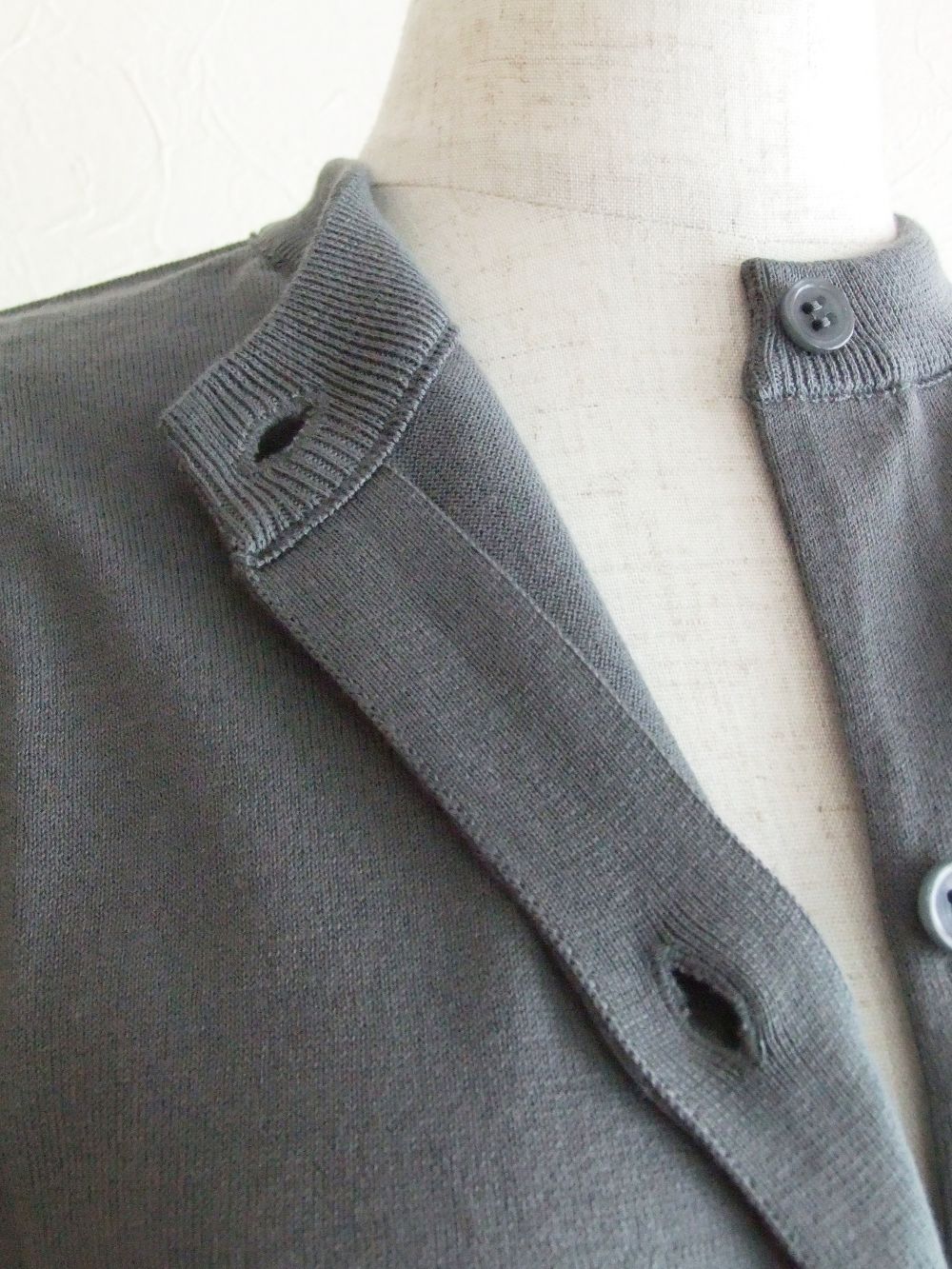 《LADIES》 S4555  30G コットン 長袖クルーネックカーディガン COMMON FIT  (春夏)
