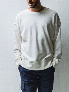wafful thermal loose trainer  RC27-C-002 (ホワイト)  ワッフルサーマルルーズトレーナー