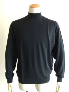 WALTON ( ブラック )  30G  長袖モックネックニット