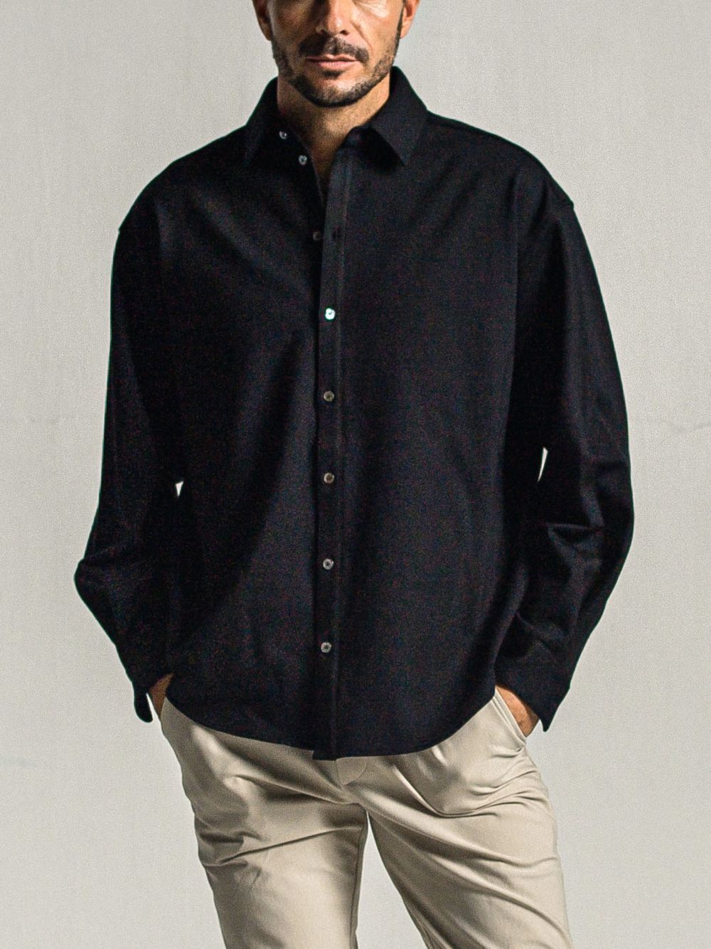 JERSEY JACK SHIRTS （ブラック）  オ－バーサイズ 裏起毛シャツ
