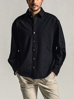 JERSEY JACK SHIRTS （ブラック）  オ－バーサイズ 裏起毛シャツ