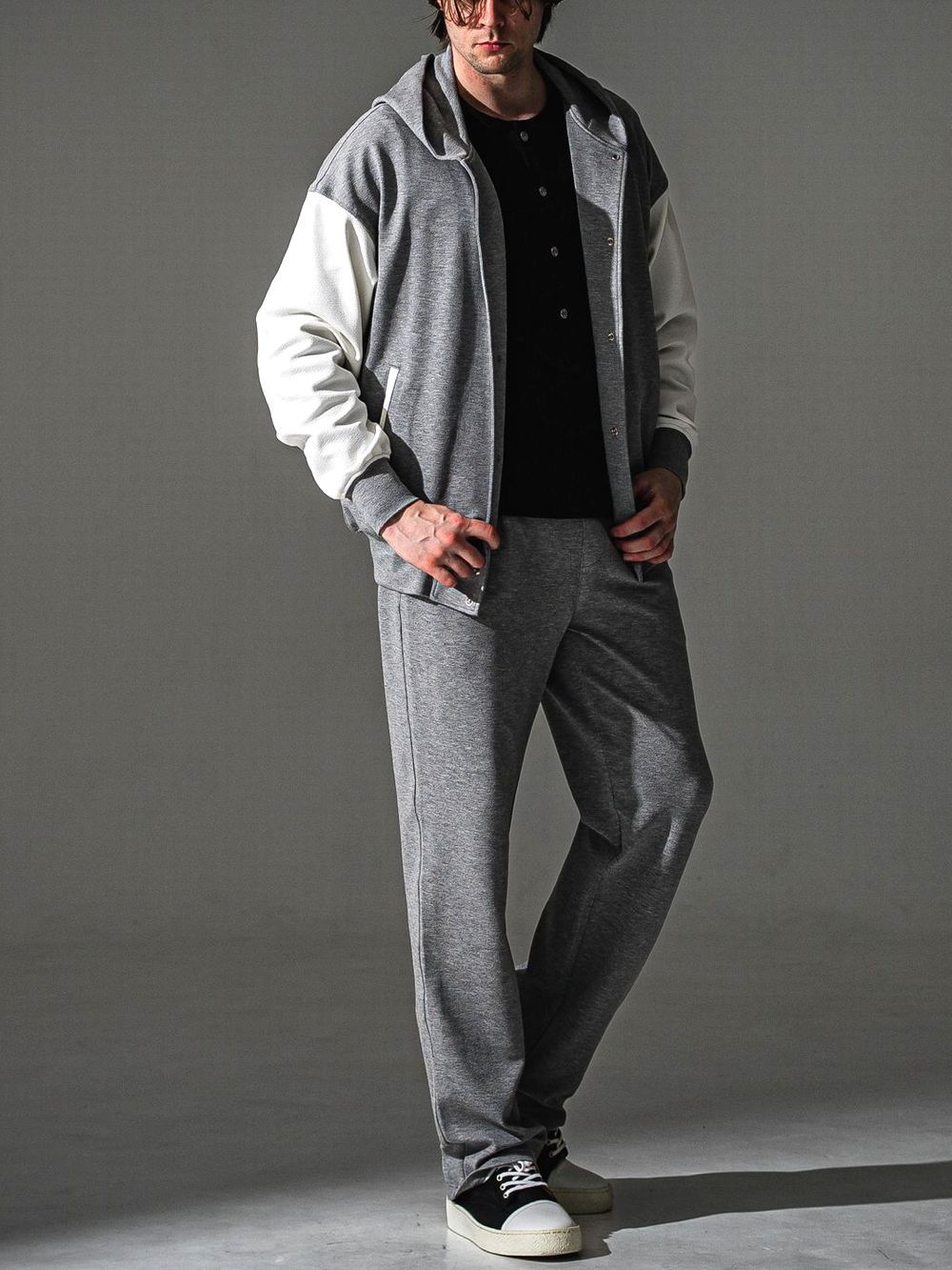 CHRIS EASY WIDE TUCK PANTS   ワイド イージーパンツ （グレー）