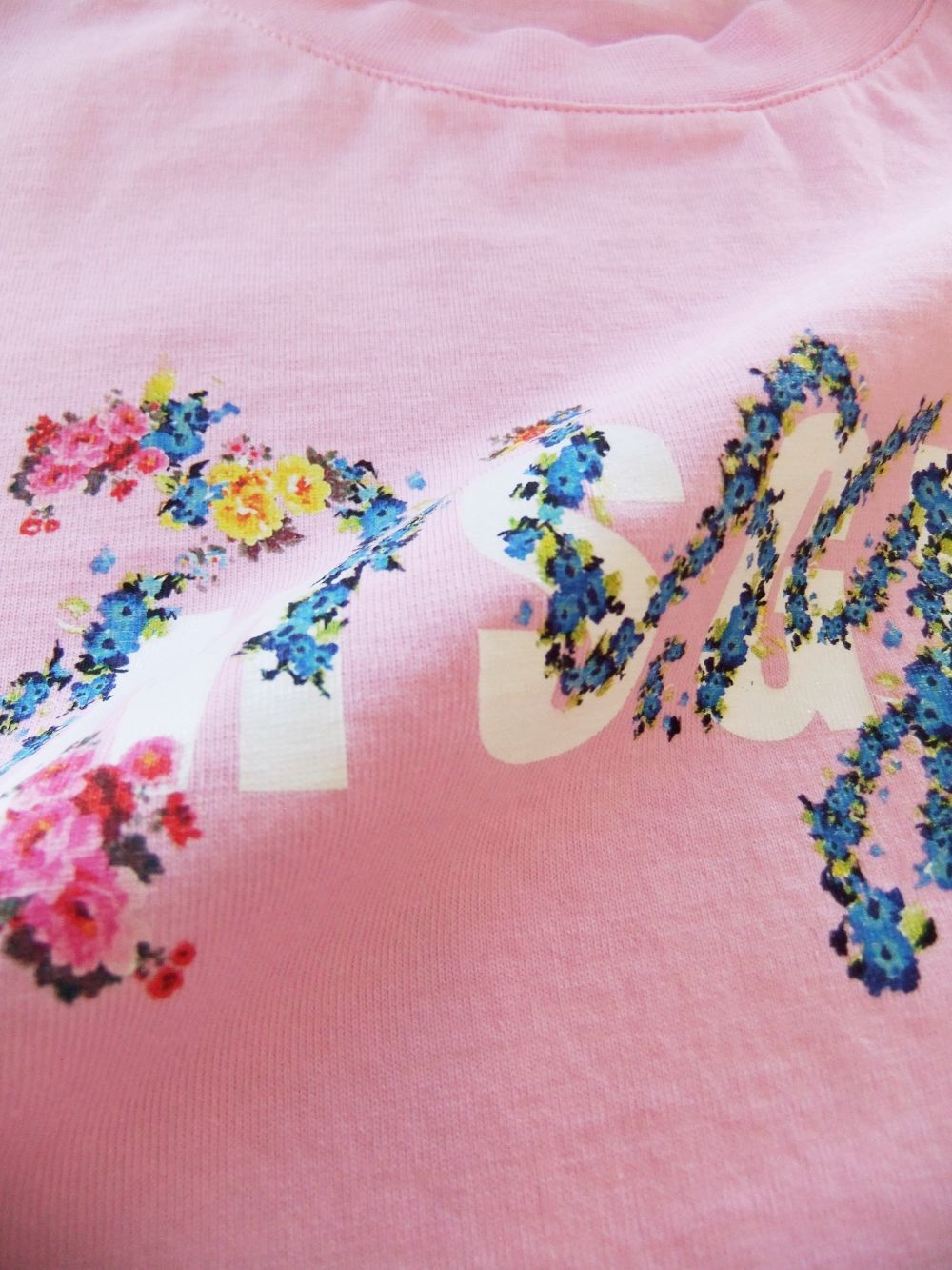 《LADIES》 SPRING ロゴ+フラワープリント コットン Tシャツ  (ピンク)  MDM170-217298-42