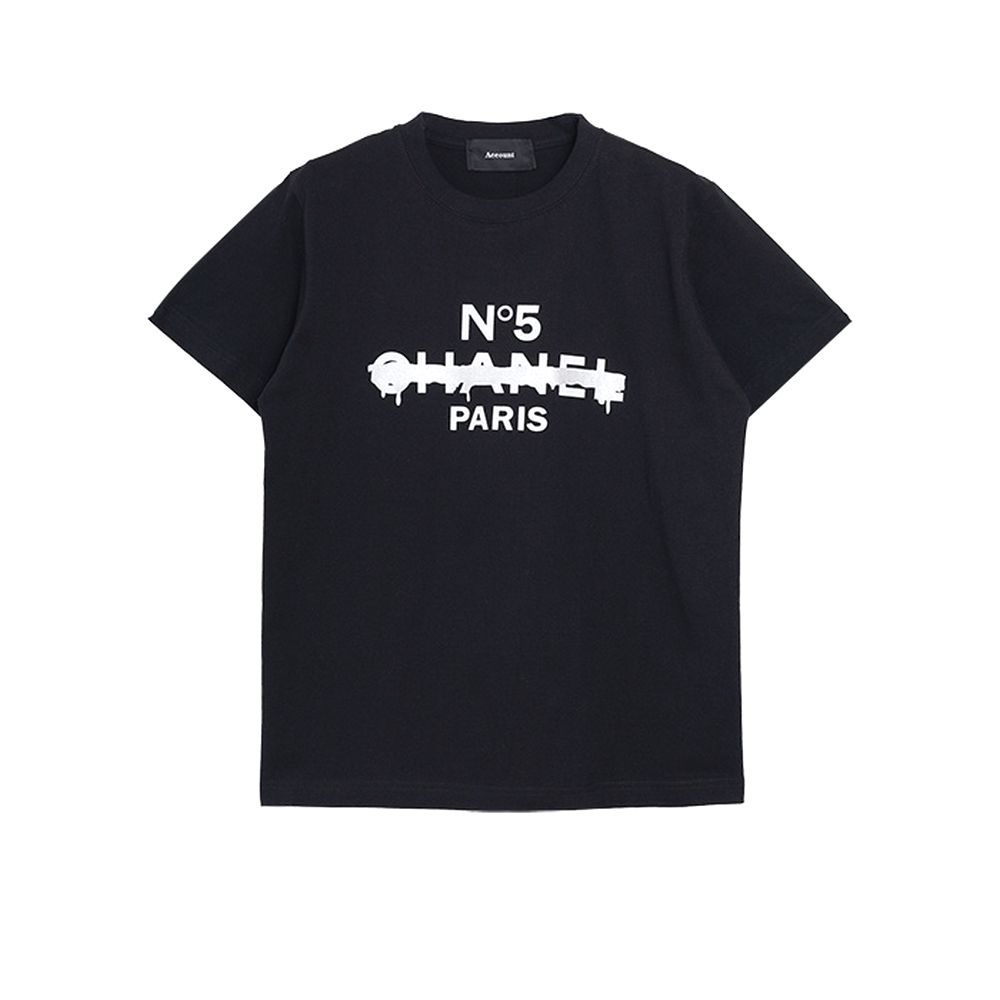 【MICALLE MICALLE Account】 HOMMAGE NO5 CL T-SHIRT   (ブラック)  ロゴ T-SHIRT   MAD106TCB