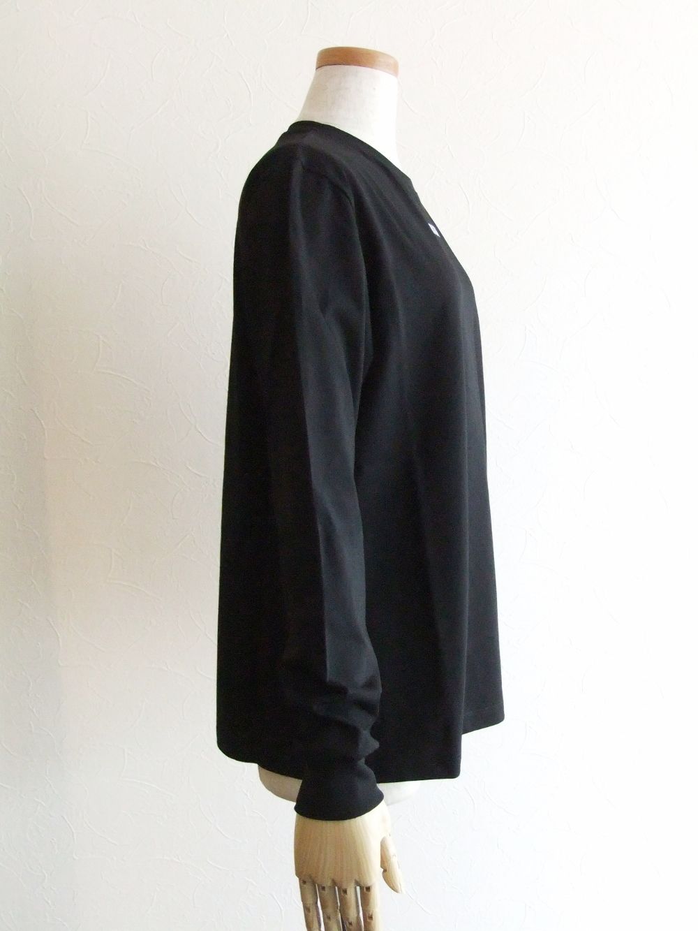 《LADIES》 ミニロゴ コットン 長袖 Tシャツ (ブラック)  2941MDM82
