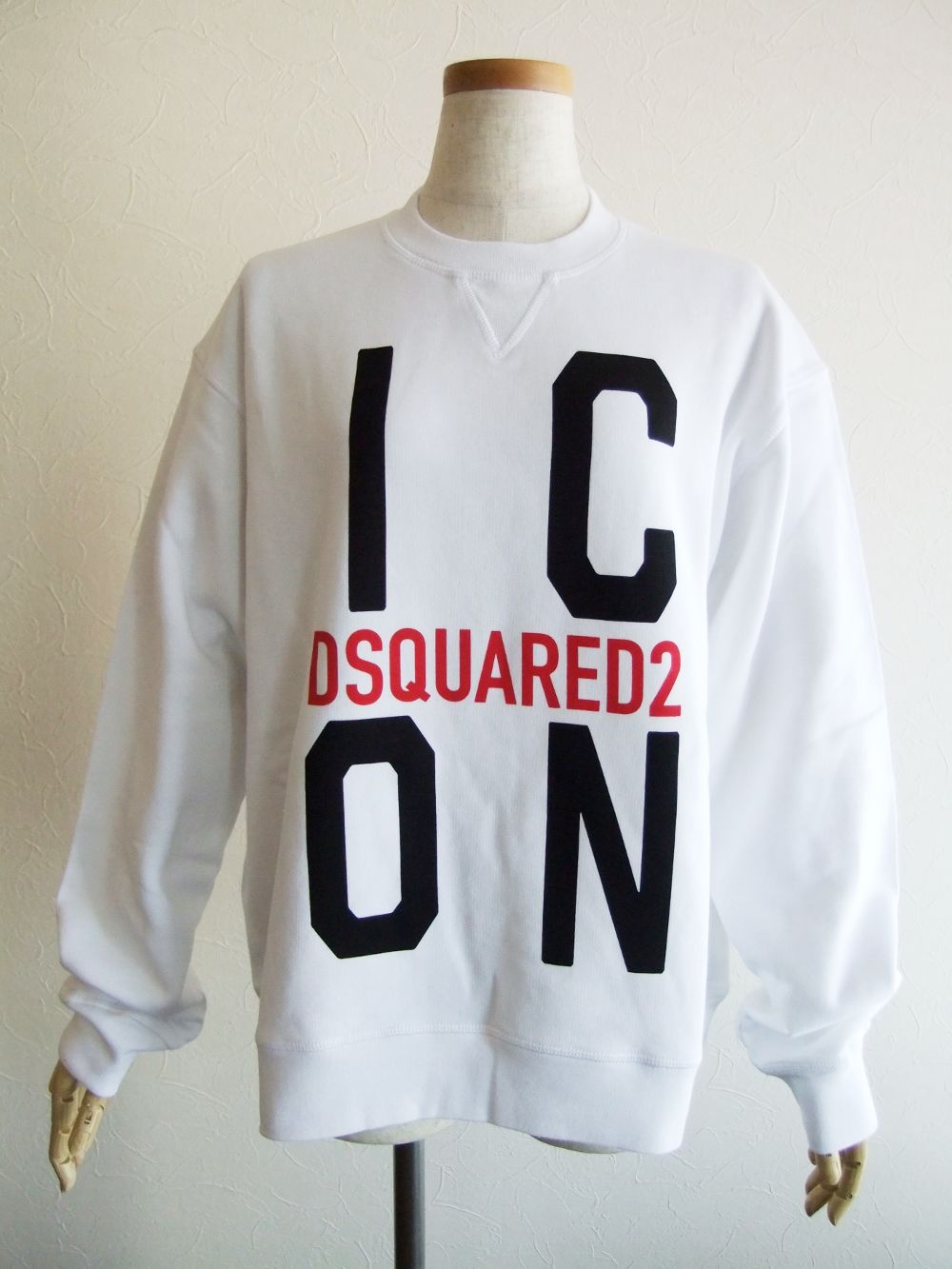LADIES  ICON CREWNECK SWEATSHIRT  ロゴプリント スウェットシャツ  (ホワイト)  S80GU0039