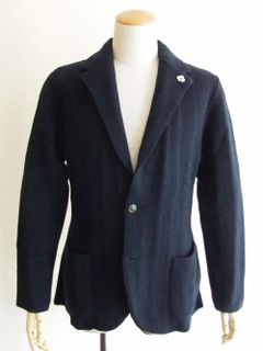 KNIT 2B JACKET (ネイビー) ウール カシミヤ ニットジャケット