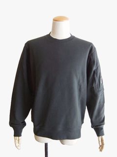 DIAGONAL RAISED FLEECE CREWNECK LENZ SWEATSHIRT  (ダークグレー) クルーネック スウェットシャツ