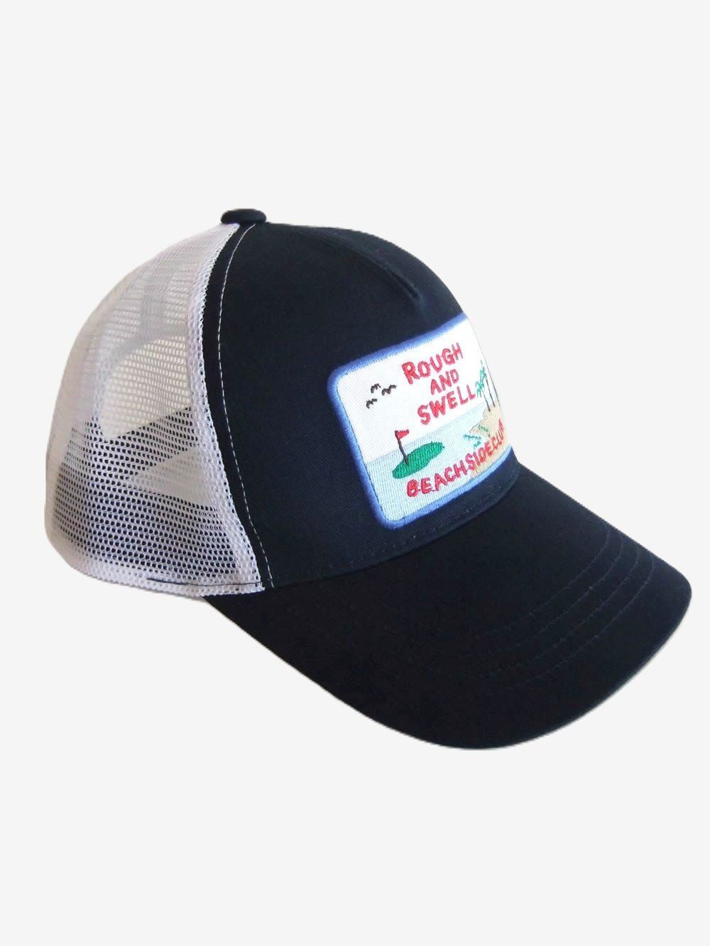 BEACH SIDE MESH CAP  (ネイビー)   ロゴ入り ワッペン付き キャップ    RSA-26004