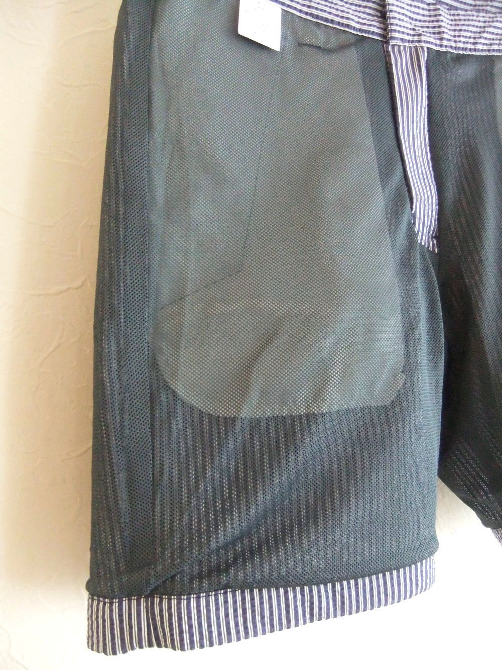 NEVADA SHORTS (ネイビー)  コットン ストライプ柄 ストレッチ ハーフパンツ   RSM-22078