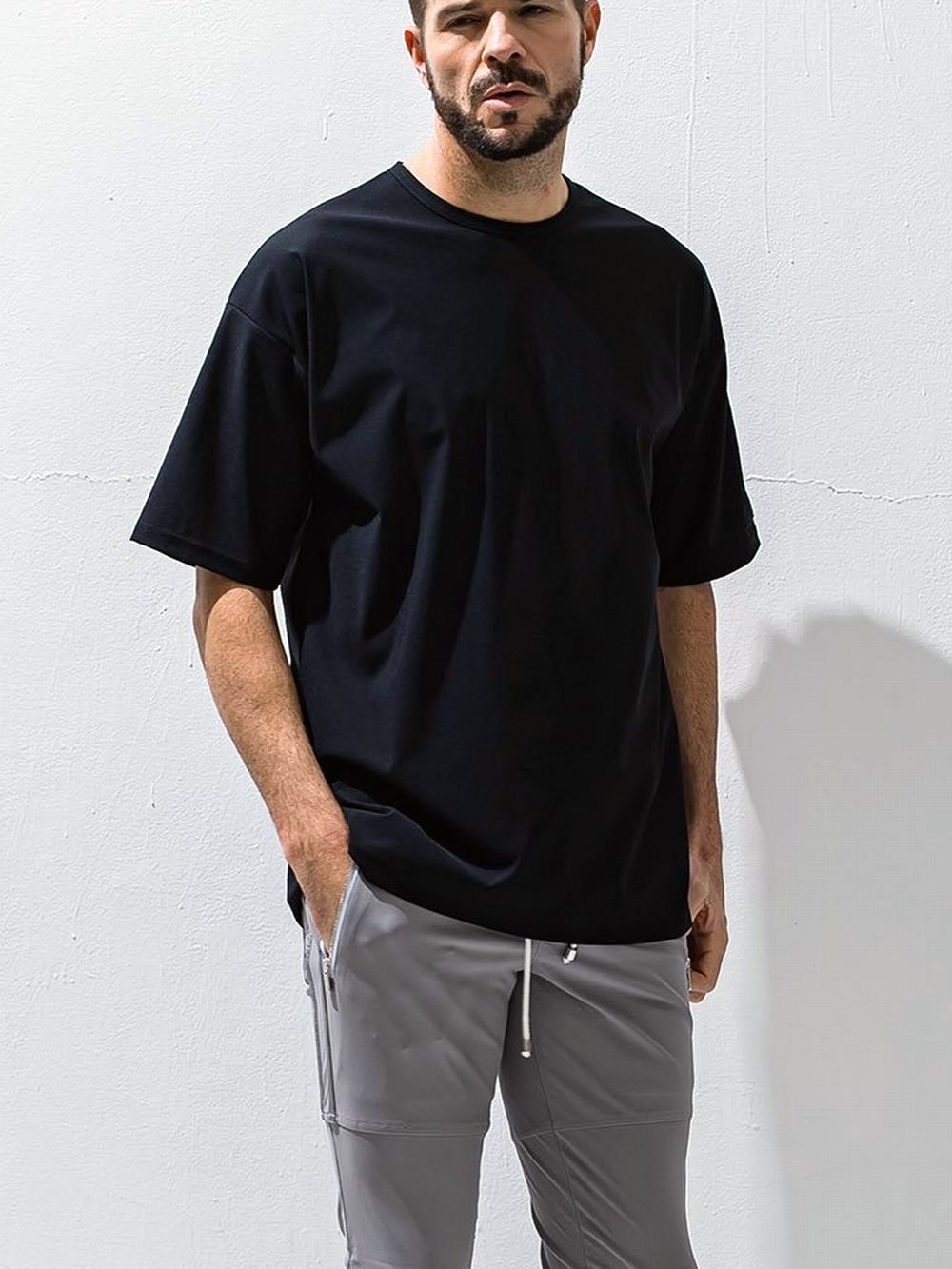 NYLON OVER T  (ブラック)   ナイロンオーバーTシャツ