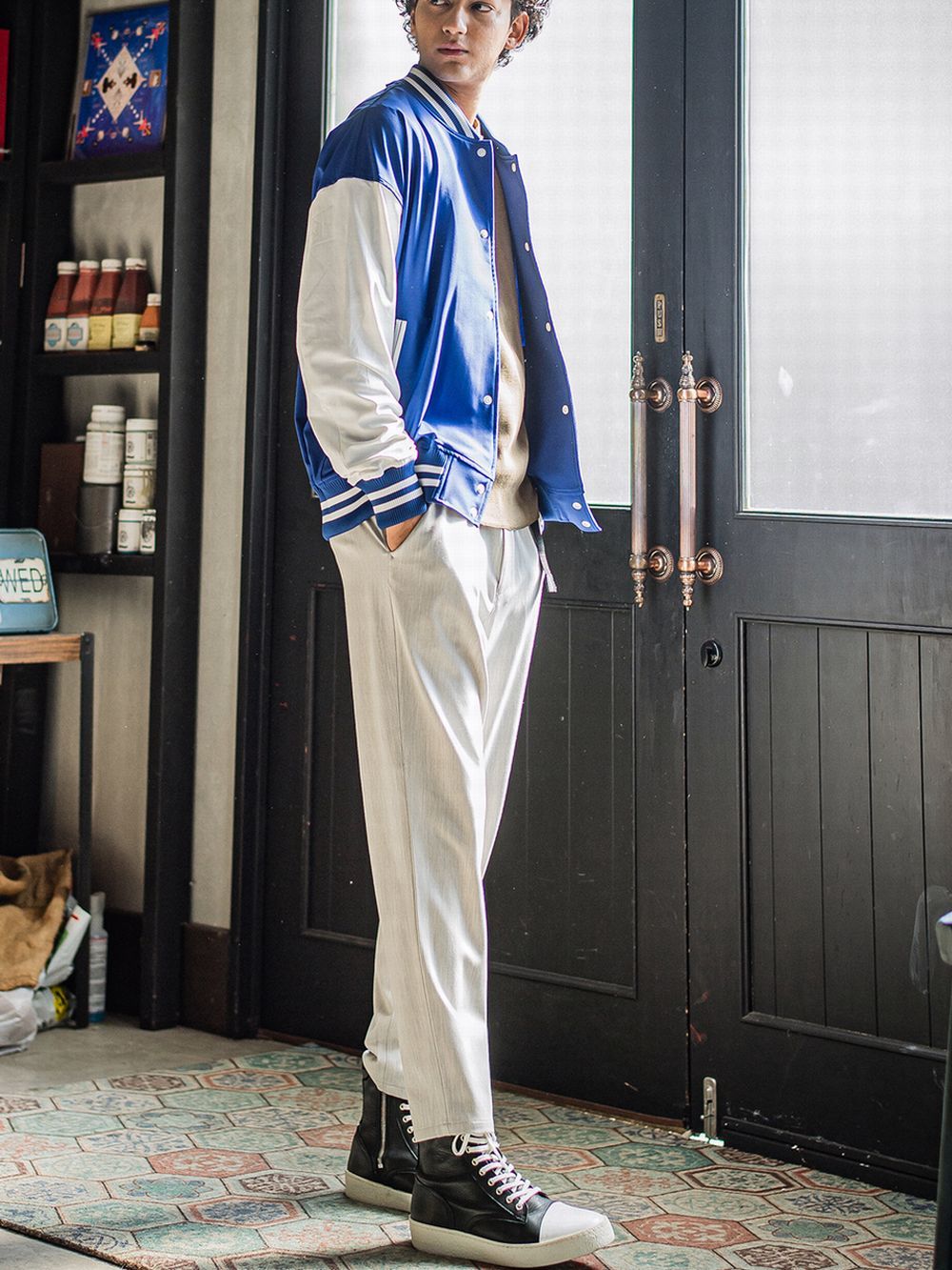 PAT WIDE EASY PANTS   ワイド イージーパンツ （グレー） RC31-ST-036