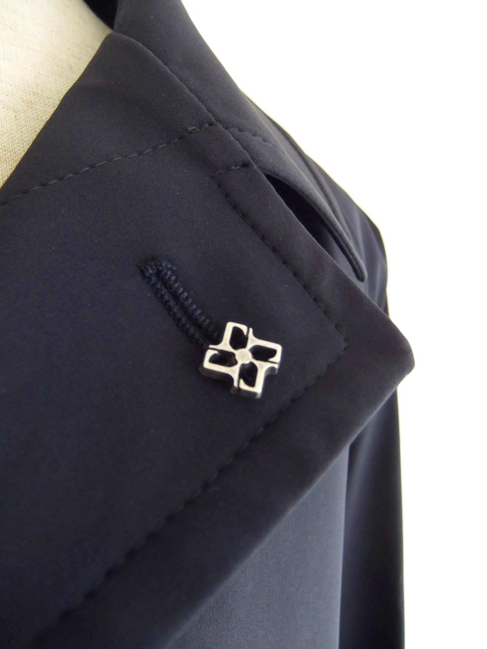 SALOMON  (ネイビー) ナイロンストレッチ バルカラーコート