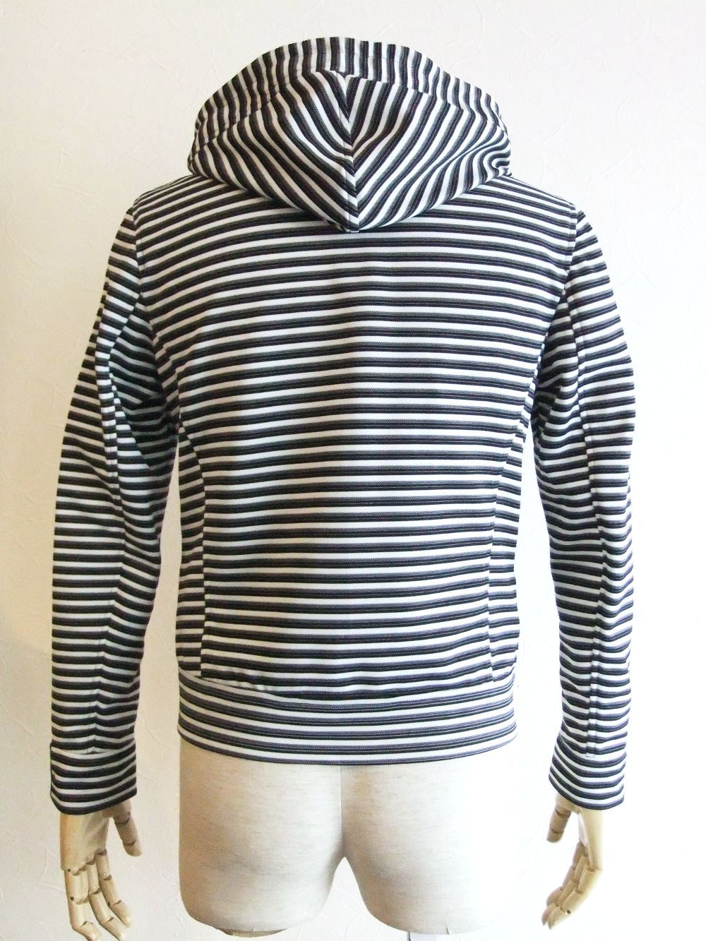 PETER   メンズ ラムスキン ボーダー 切り替え ジップアップパーカー   N SILK × Neoprene