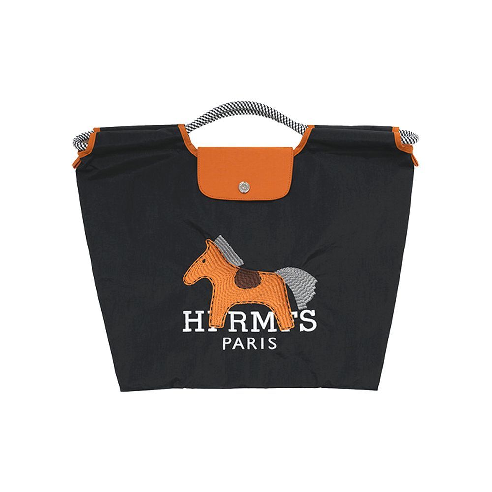 【MICALLE MICALLE Account】 HOMMAGE HORSE FLAP TOTE BAG  (ブラック) オマージュ トートバッグ  MA1101GDE