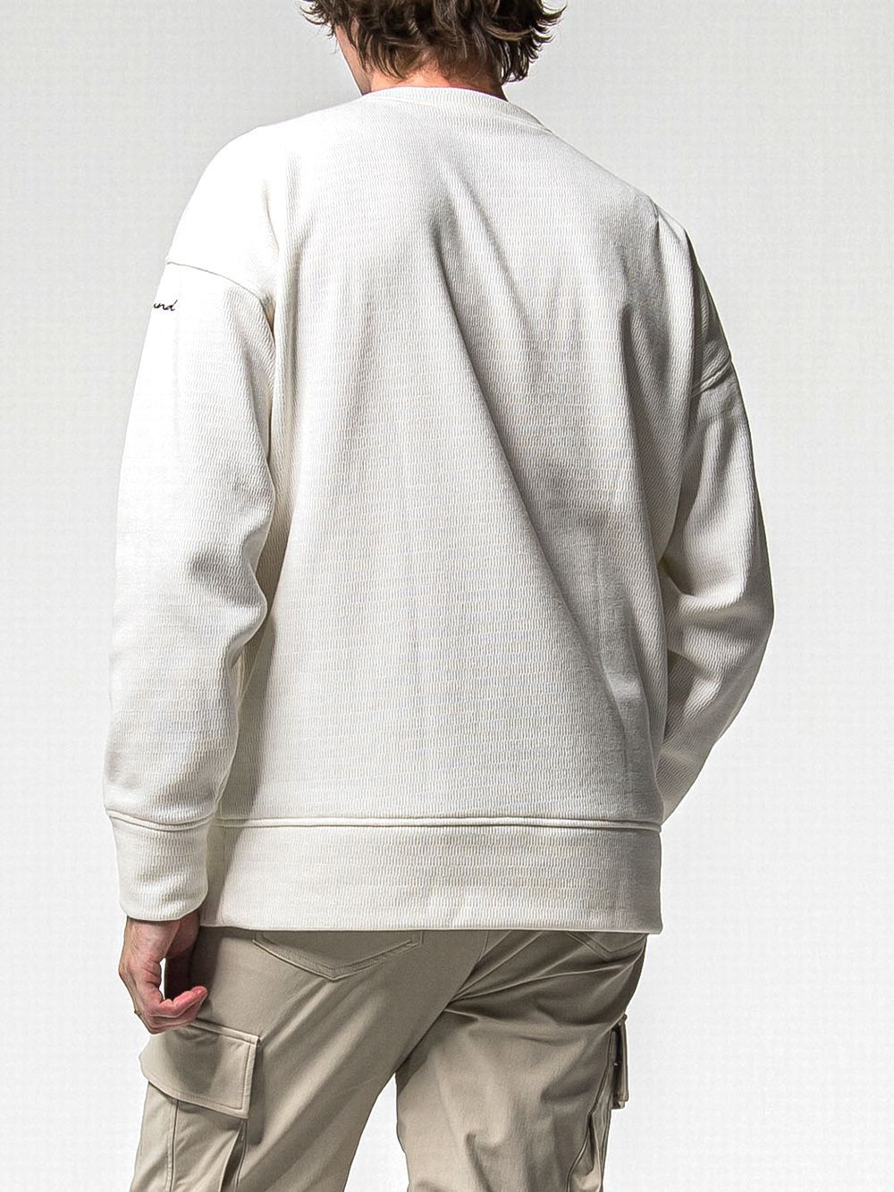 VELOURS FLEECE THERMAL LOOSE TRAINER  (ホワイト)  裏起毛 ルーズトレーナー