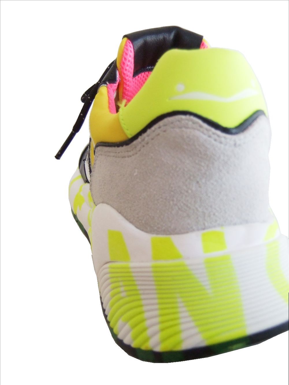 〈LADIES〉 CLUB100  VITELLO/NYLON  ナイロン×レザー ローカットスニーカー (イエロー×ブルー)   1N17