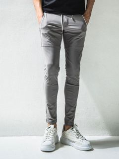 Johnson LINE NYLON PANTS ジョンソン ライン ナイロン パンツ (グレー×シルバー)