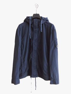 T-ST NYLON HOODED LENS OVERSHIRT  (ネイビー) ジップアップ パーカー ブルゾン