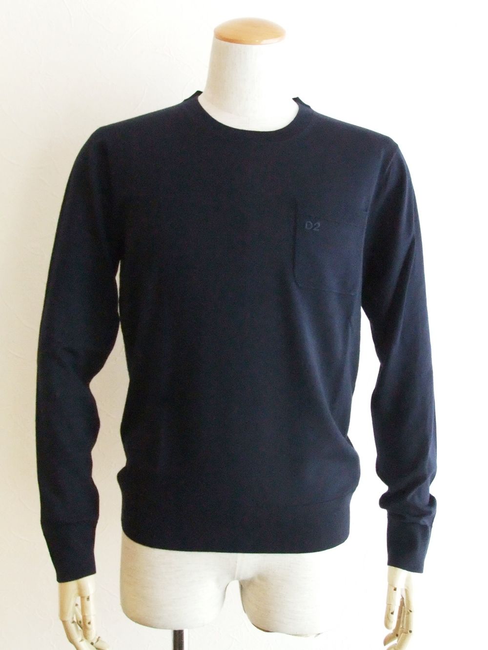 D2 EMBROIDERED KNIT SWEATER ウール クルーネックセーター  S74HA1103