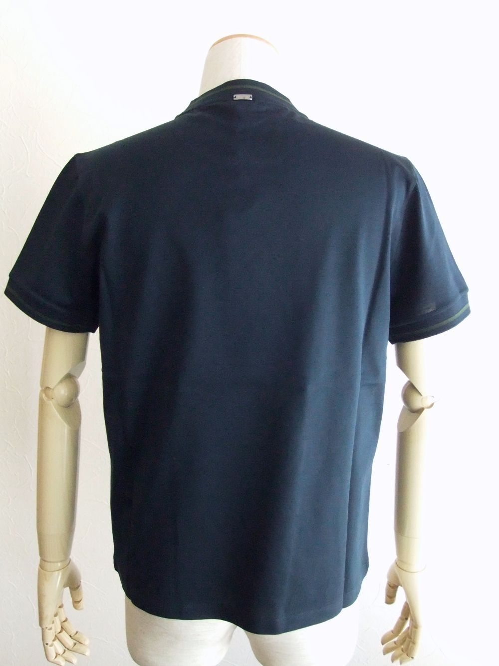 HERNO コットン ストレッチ クルーネックTシャツ (ネイビー)  JG0115U-52016