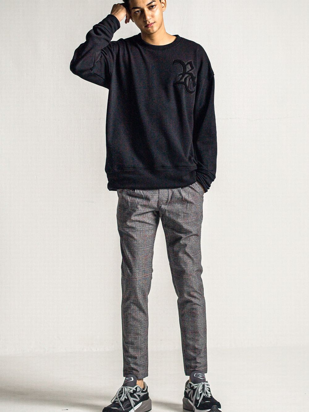 CHRIS EASY HEAT TUCK PANTS    チェック スラックス イージー タックパンツ