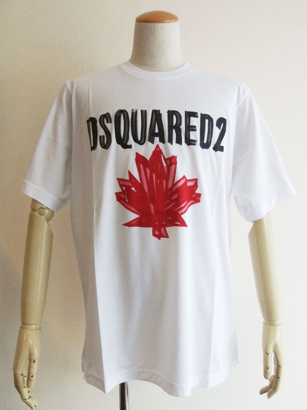 DSQUARED2 LEAF Tee リーフ プリント Tシャツ グレー M - Tシャツ