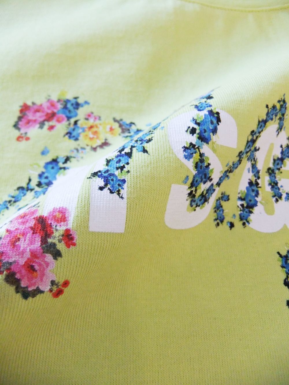 《LADIES》 SPRING ロゴ+フラワープリント コットン Tシャツ  (イエロー)  MDM170-217298-42