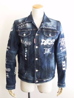 DARK GRAFFITI WASH DENIM JACKET   ペイント デニムジャケット    S74AM1249