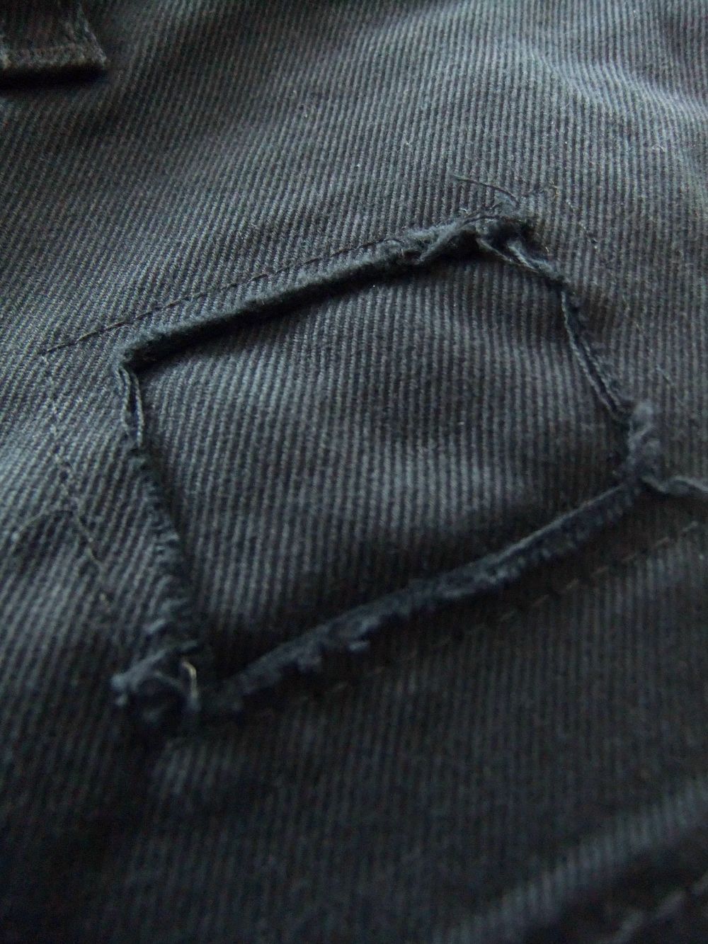 Cotton Twill Marine Cargo Shorts  ダメージ ハーフジーンズ  (ブラック)  S74MU0661