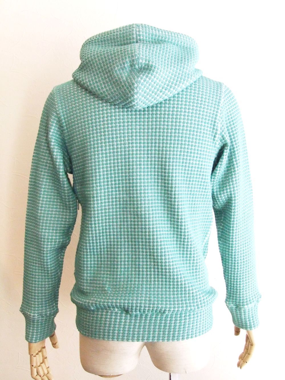 BIG WAFFLE hoodie   コットンワッフル ダブルジップパーカー (ミント)