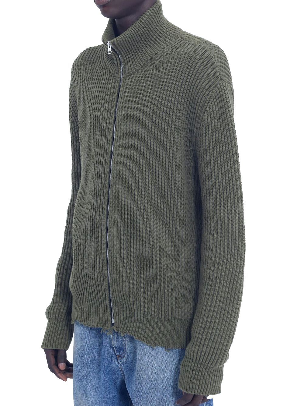 《MM➅》 Maison Margiela     リブ コットン ZIP カーディガン