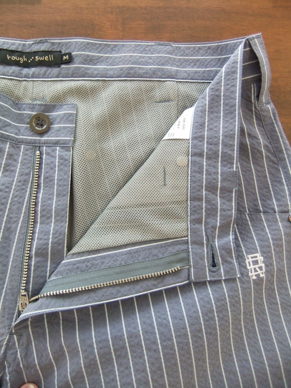 BERKELEY SHORTS (ブルーグレー)  コットン ストライプ柄 ストレッチ ハーフパンツ   RSM-23062