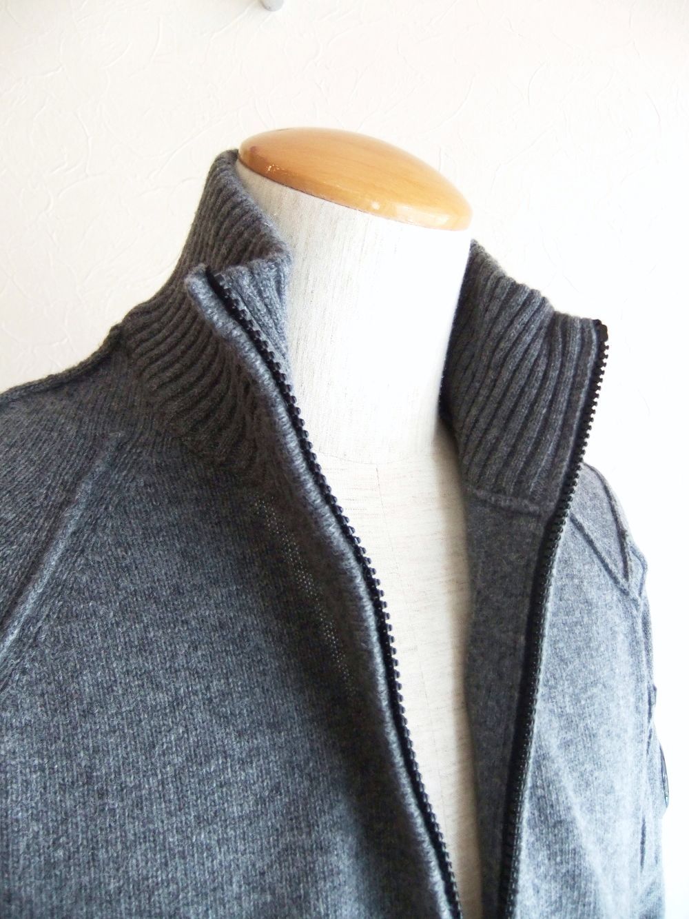 LAMBSWOOL  ZIPPED KNIT   スタンドカラー ZIP セーター