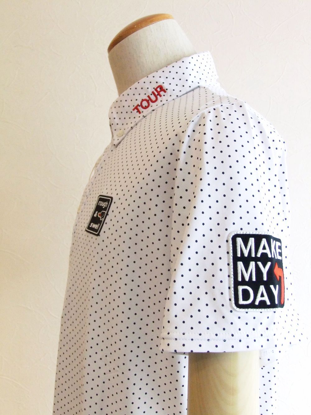 DOTS POLO  (ホワイト)   半袖ポロシャツ