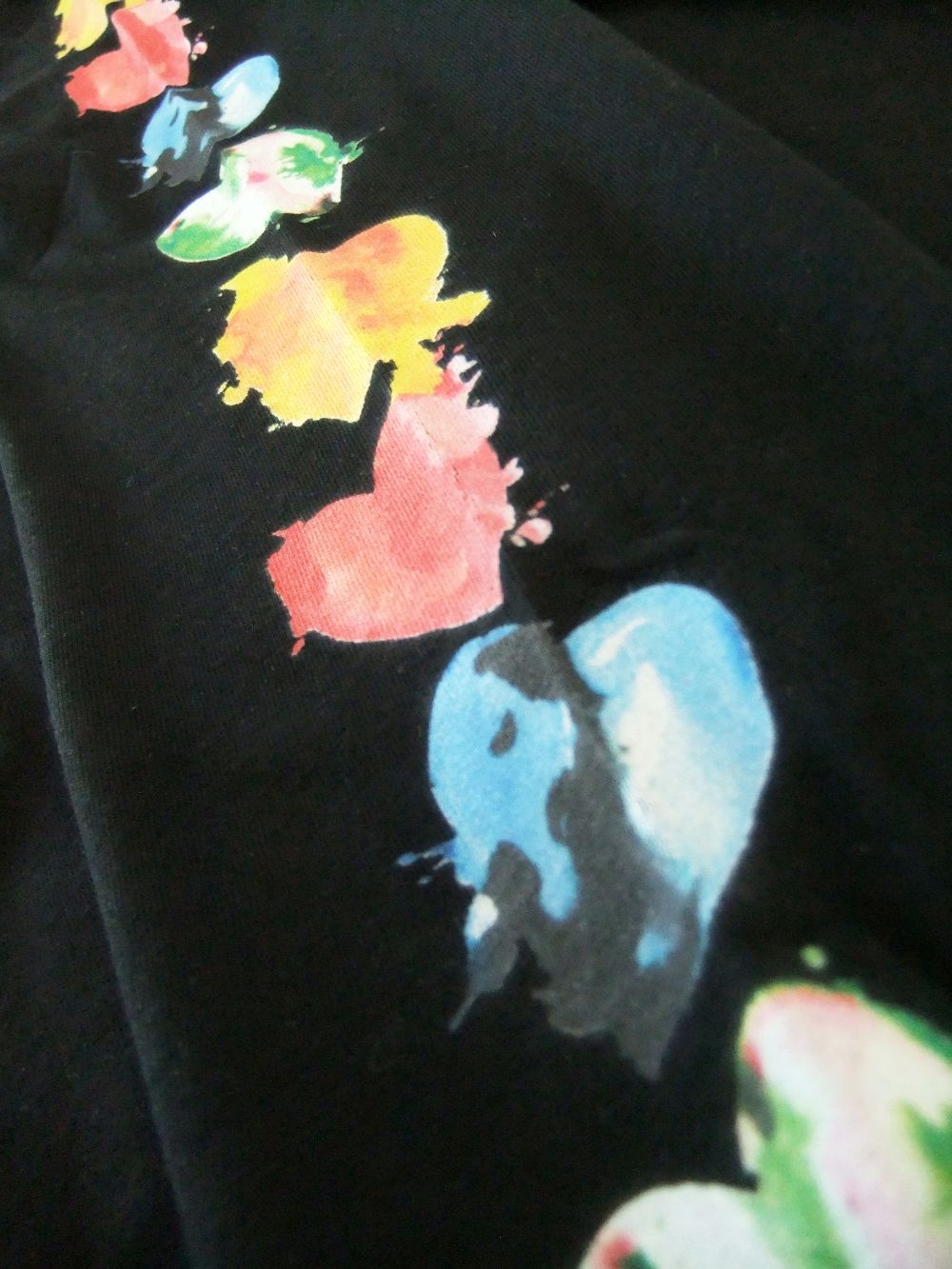 《LADIES》 ミニロゴ コットン ❤プリント 長袖 Tシャツ (ブラック)  3241MDM171
